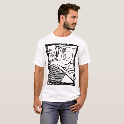 Fish Forever EYES : LARGEMOUTH BASS Tシャツ (正面フル)
