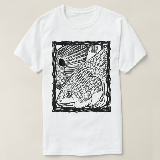 Fish Forever EYES : REDFISH Tシャツ (デザイン正面)