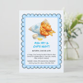 Fish Fry & Chips – Casual Seafood Party Invitation 招待状 (スタンド正面)