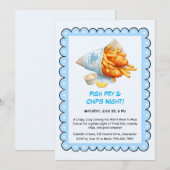 Fish Fry & Chips – Casual Seafood Party Invitation 招待状 (正面/裏面)