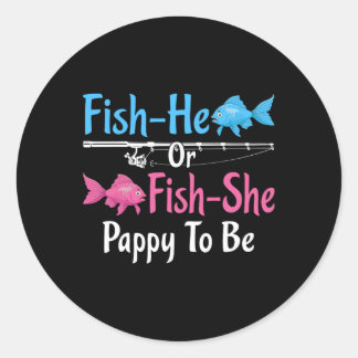 Fish-heかFish-sheかお父さんになる Gender Reveal ラウンドシール