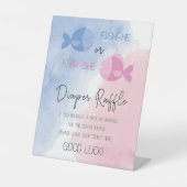 Fish-he or Fish she diaper raffle sign 台座サイン (正面)