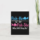 Fish-he Or Fish-she Gender Reveal Baby  カード (正面)