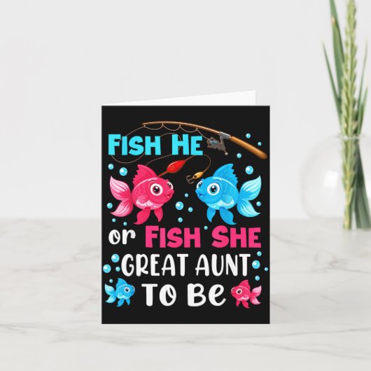 Fish He Or Fish She Gender Reveal Family Great Aun カード (正面)