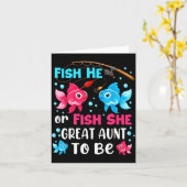 Fish He Or Fish She Gender Reveal Family Great Aun カード (黄色い花)