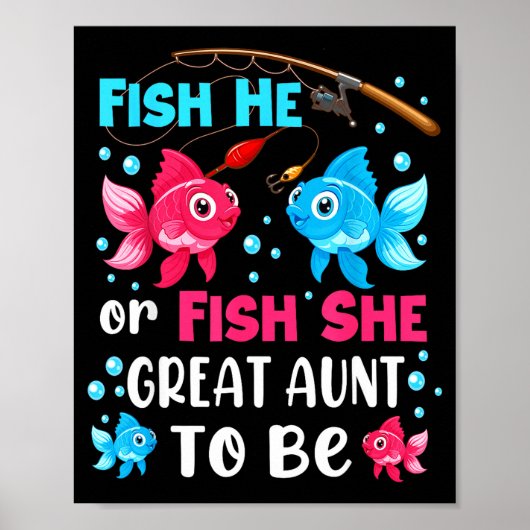 Fish He Or Fish She Gender Reveal Family Great Aun ポスター (正面)