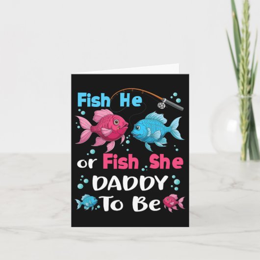 Fish He Or Fish She Gender Reveal Family Matching  カード (正面)