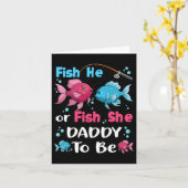 Fish He Or Fish She Gender Reveal Family Matching  カード (黄色い花)
