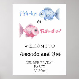 Fish-he or Fish-she Gender reveal Welcome ポスター