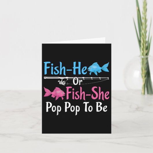 Fish-he Or Fish-she Pop Pop To Be Gender Reveal Ba カード (正面)