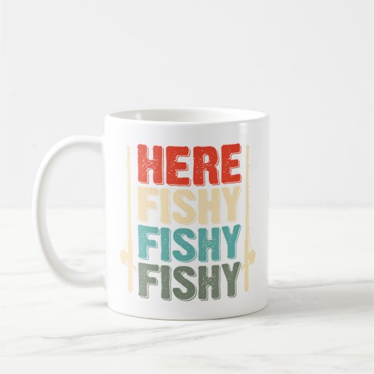 Fish Hunting Fishing Fishrod Fisherman Gone Fishin コーヒーマグカップ (左)
