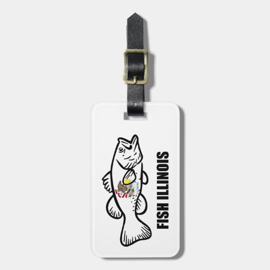 Fish Illinois Bass ラゲッジタグ (正面縦)