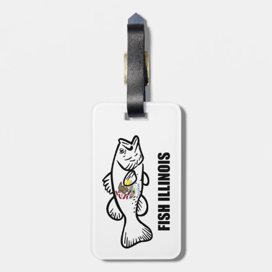 Fish Illinois Bass ラゲッジタグ (裏面縦)