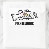 Fish Illinois Bass 長方形シール (バッグ)
