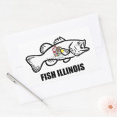 Fish Illinois Bass 長方形シール (封筒)