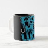 Fish Me Luck Graffiti Bass Art ツートーンマグカップ (正面左)