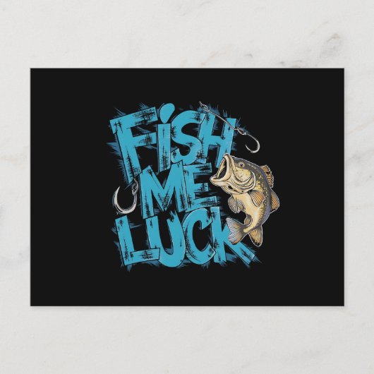 Fish Me Luck Graffiti Bass Art ポストカード (正面)