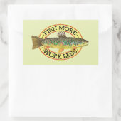 FISH MORE – 作業が少ないブラウンマス漁師 長方形シール (バッグ)