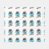 Fish More Worry Less フリースブランケット (正面(横))