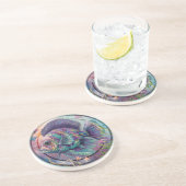 Fish Mosaic Circular Sandstone Coaster コースター (側面)