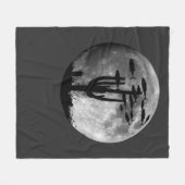 Fish of the Moonlit Sky フリースブランケット (正面(横))