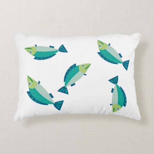 FISH PILLOW, COLOURED FISHES , SOFT TRENDY PILLOW アクセントクッション (正面)