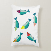 FISH PILLOW, COLOURED FISHES , SOFT TRENDY PILLOW アクセントクッション (裏面(縦))