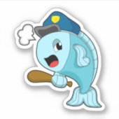 Fish Police officer Police hat シール (正面)