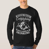Fish Rod Angler Fishing Beer Drinking Fisherman Ca Tシャツ (正面)