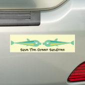 Fish_Saveは緑のサーディン行きます バンパーステッカー (車上)