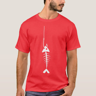 Fish skeleton in a fish hook  tシャツ