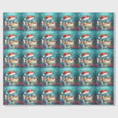 Fish  Under the Sea Christmas Party  ラッピングペーパー (フラット)