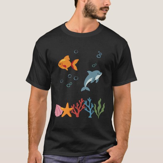 Fish Underwater Kids Dolphin Tシャツ (正面)