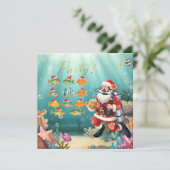 Fish wears Santa Hat Christmas Party with Santa シーズンカード (スタンド正面)