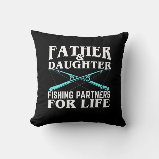 Fisher Father And Daughter Fishing Partner クッション (正面)