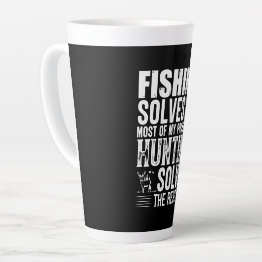 Fisher Fishing Solves Most Of My Problems カフェラテマグ (左アングル)