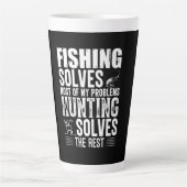 Fisher Fishing Solves Most Of My Problems カフェラテマグ (正面)