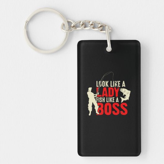 Fisher Gift A Lady Fish Like A Boss キーホルダー (正面)