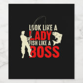 Fisher Gift A Lady Fish Like A Boss ワインラベル (シングルラベル)