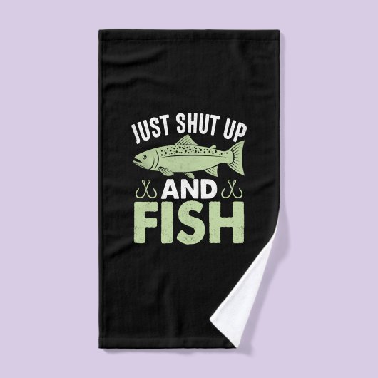 Fisher Gift Just Shut Up And Fish ハンドタオル (ハンドタオル)