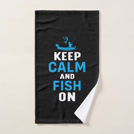 Fisher Gift Keep Calm And Fish On ハンドタオル (ハンドタオル)