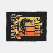 Fisher I Fish For Catfish フリースブランケット (正面(横))