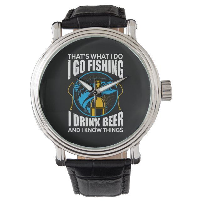 Fisher I Go Fishing I Drink Beer 腕時計 (正面)