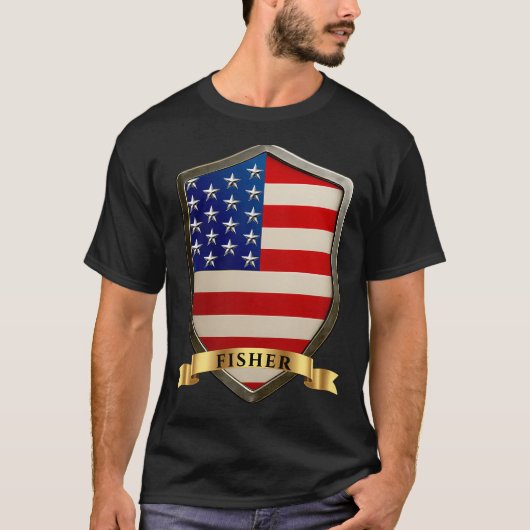 Fisher USA 国遺産 シールド Tシャツ (正面)