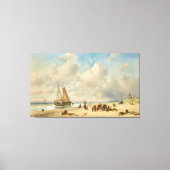 Fisherfolk On The Beach キャンバスプリント (正面)