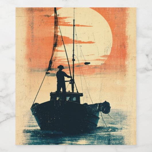 Fisherman (1) 1960s-Inspired Graphics ワインラベル (シングルラベル)