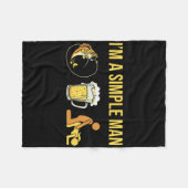 Fisherman - Angler Angling Fishing Im A Simple Man フリースブランケット (正面(横))