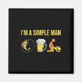 Fisherman - Angler Angling Fishing Im A Simple Man マグネット (正面)