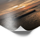 Fisherman at Sunset at the Beach フォトプリント (角)