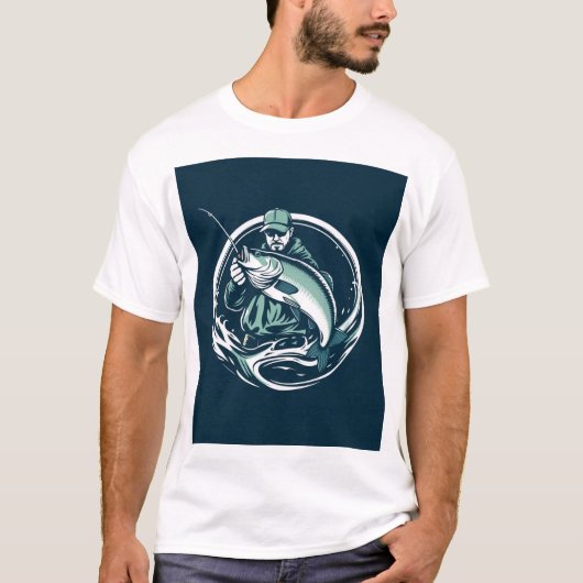 Fisherman Badge Style Fish Whisperer Tee Tシャツ (正面)